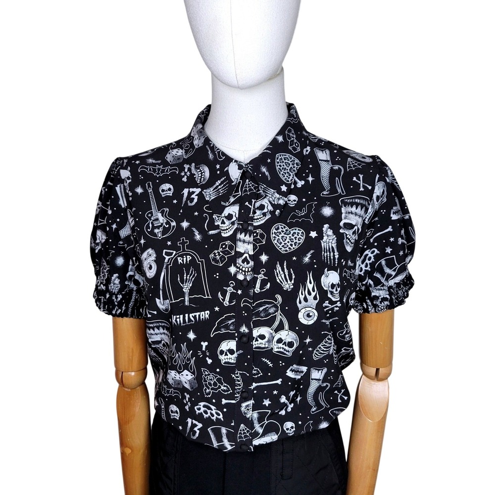 Killstar The Heat Button Up Top Size Medium Whimsygoth Witchy Gothic Blouse - Picture 2 of 7